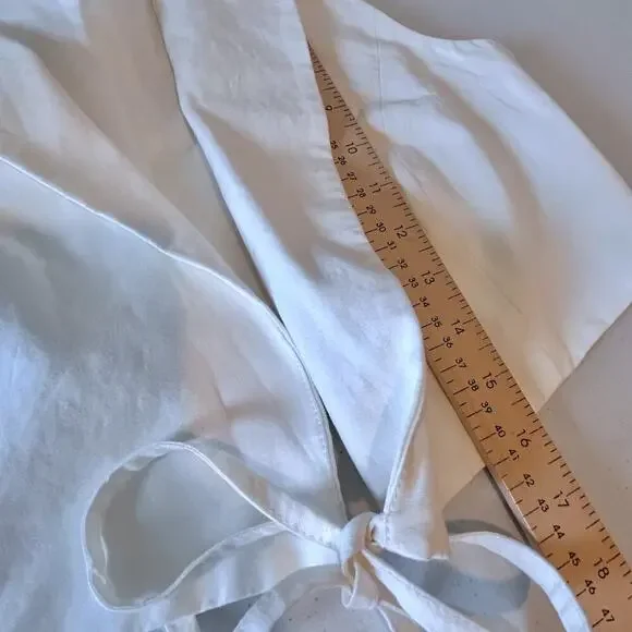 ZARA Tie Front Crop Top White Sleeveless Glam Coquette Luxury Capsule Size MED - Picture 9 of 9